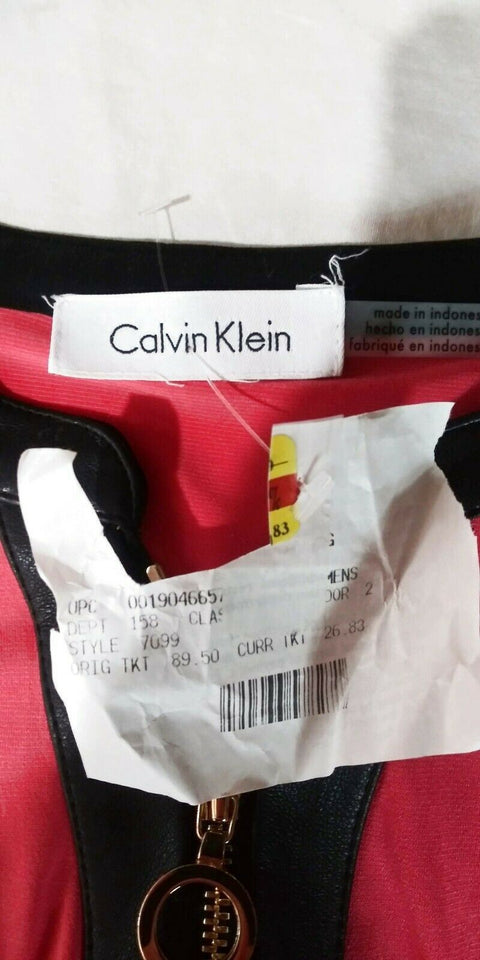 $109 Calvin Klein Women's 1/2 Zip Roll Sleeve Orange Stretch Blouse Top Plus 3X - evorr.com