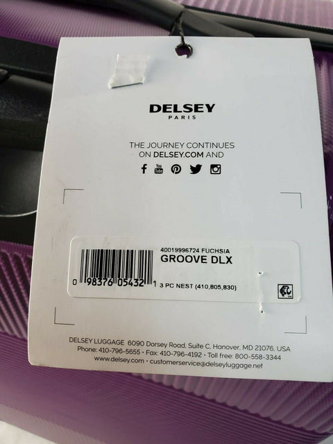 $480 New Delsey Groove DLX Spinner 29" Luggage Suitcase Hard Case Purple Upright