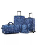 $500 NEW American Tourister FieldBrook XLT 4PC Printed Luggage Set Blue Floral