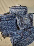 $500 NEW American Tourister FieldBrook XLT 4PC Printed Luggage Set Blue Floral