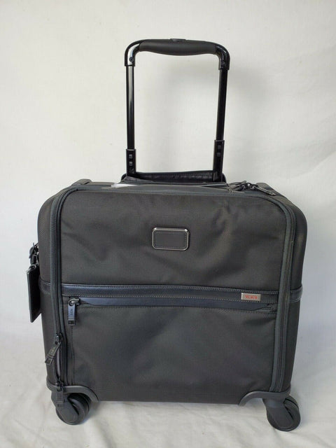 $775 New TUMI Alpha 3 Compact 4 Wheeled Briefcase Spinner Luggage Black Carry On