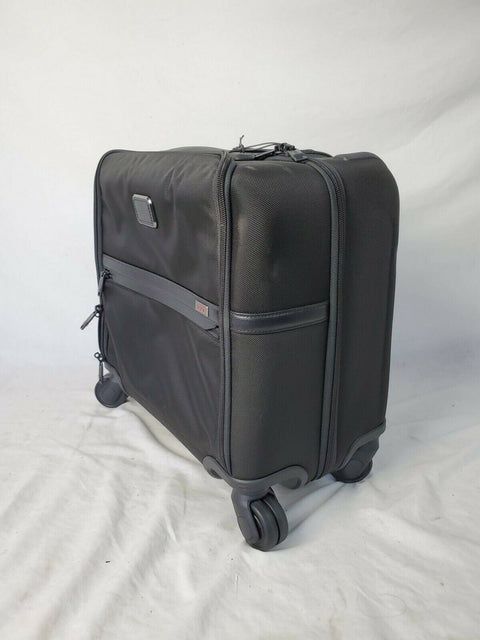 $775 New TUMI Alpha 3 Compact 4 Wheeled Briefcase Spinner Luggage Black Carry On