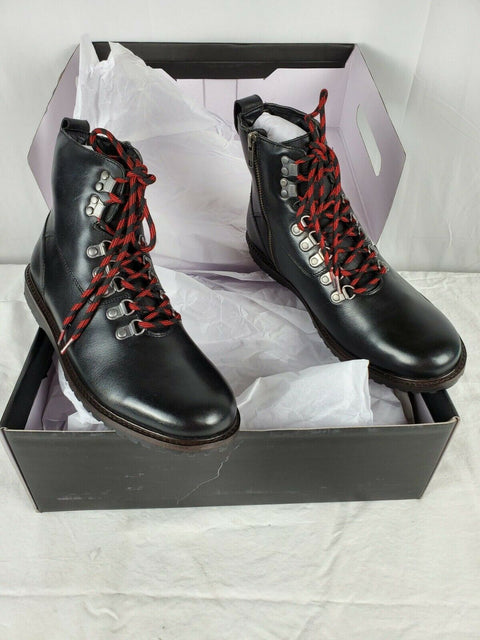 $109 New Bar III Men's Whitaker Leather Boots Lace Up Black Size 9 US - evorr.com