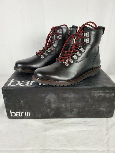 $109 New Bar III Men's Whitaker Leather Boots Lace Up Black Size 9 US - evorr.com