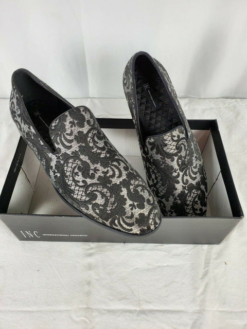 Inc International Concepts Mens Black Paisley Birch Brocade Loafers Slip-On 12 - evorr.com