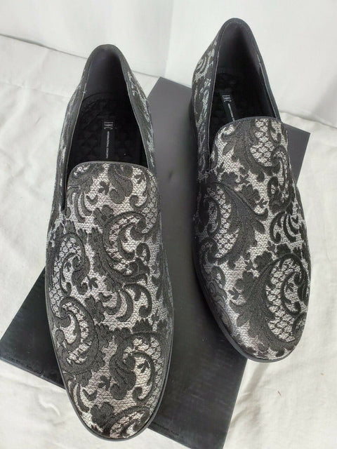 Inc International Concepts Mens Black Paisley Birch Brocade Loafers Slip-On 12 - evorr.com