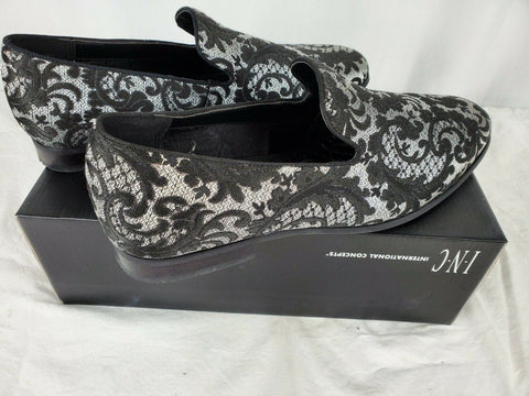 Inc International Concepts Mens Black Paisley Birch Brocade Loafers Slip-On 12 - evorr.com