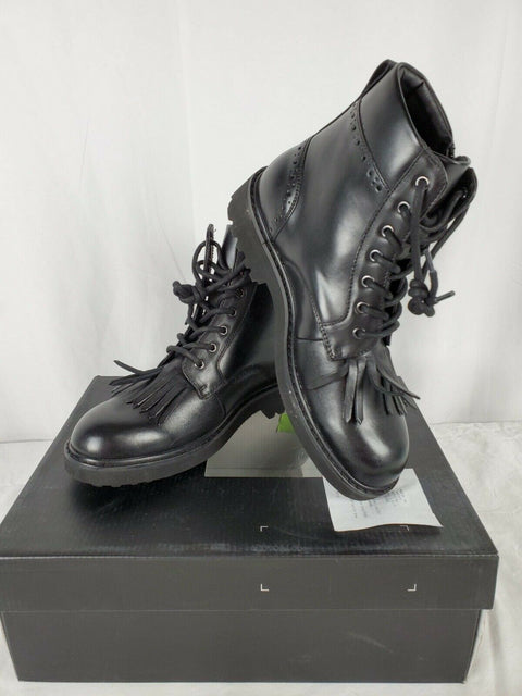 New Alfani Mens Black Ankle Boots Lace Up Leather Shoes Size 8 US - evorr.com