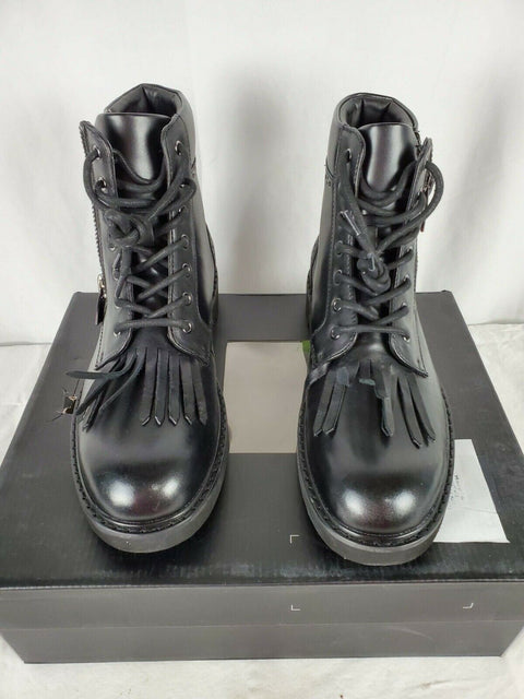 New Alfani Mens Black Ankle Boots Lace Up Leather Shoes Size 8 US - evorr.com