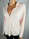New We The Free Women Collared Long Sleeve Pink Knit Blouse Top Size M - evorr.com
