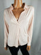 New We The Free Women Collared Long Sleeve Pink Knit Blouse Top Size M - evorr.com