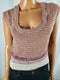 New Free People Women's Cap Sleeve Multi Knit Scoop Neck Blouse Top Size M - evorr.com