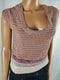 New Free People Women's Cap Sleeve Multi Knit Scoop Neck Blouse Top Size M - evorr.com