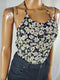 Moon Women Sleeveless Halter-Neck Spaghetti Strap White Floral Printed Blouse S - evorr.com