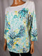 Charter Club Women 3/4 Sleeve Boat-Neck Print Button Blouse Tunic Top Plus 3X - evorr.com