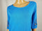 New Charter Club Women Short Sleeve Lace Trim Knit Blue Blouse Top Plus Size 4X - evorr.com