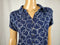 Charter Club Women Short Sleeve Blue Polo Shirt Chain Print Stretch Top Size XXL - evorr.com