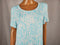 New JM Collection Women Short Sleeve Blue Printed Scoop Neck Blouse Top Size XL - evorr.com