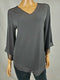 ALFANI Women V-Neck 3/4 Sleeve Stretch Pullover chiffon Point Hem Blouse Top XL - evorr.com