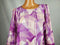 Alfani Women Scoop-Neck 3/4 Sleeve Purple Illusion Printed Lace Trim Top Plus 1X