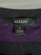 Alfani Women Scoop-Neck Black Purple Printed Blouse Top Chevron Striped Petite L