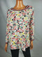 New Tommy Hilfiger Womens Long Sleeve White Multi Floral Trim Blouse Top Plus 2X - evorr.com