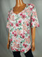 New Karen Scott Womens Elbow Sleeve V-Neck White Multi Floral Blouse Top Plus 2X - evorr.com