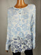 Karen Scott Women's Long Sleeve Button Front White Blue Paisley Cardigan Plus 3X - evorr.com
