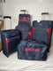 $500 Nautica Oceanview 5 PC Luggage Set Spinner Suitcase Blue Red Soft case