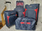 $500 Nautica Oceanview 5 PC Luggage Set Spinner Suitcase Blue Red Soft case