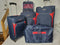 $500 Nautica Oceanview 5 PC Luggage Set Spinner Suitcase Blue Red Soft case