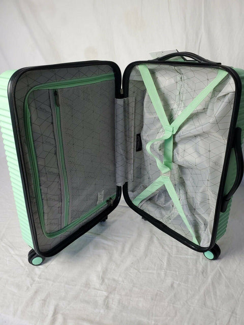 Travelers Club  Basette 20" Green Mint Luggage Spinner Carry On Suitcase