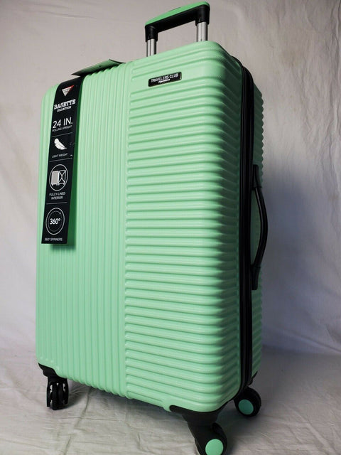 Travelers Club Luggage Basette 24" Mint Green Luggage Suitcase Spinner Wheels