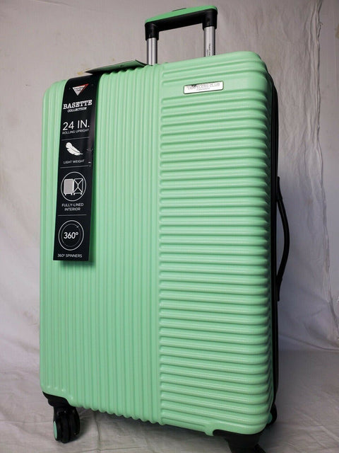 Travelers Club Luggage Basette 24" Mint Green Luggage Suitcase Spinner Wheels