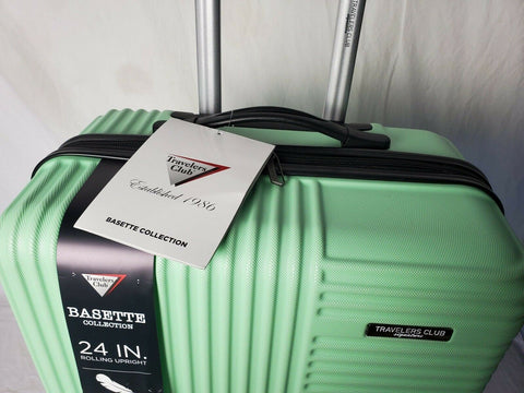 Travelers Club Luggage Basette 24" Mint Green Luggage Suitcase Spinner Wheels