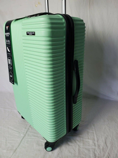 Travelers Club Luggage Basette 24" Mint Green Luggage Suitcase Spinner Wheels