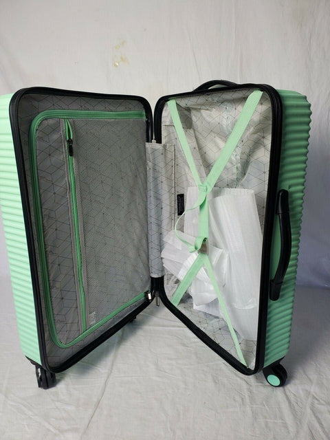 Travelers Club Luggage Basette 24" Mint Green Luggage Suitcase Spinner Wheels