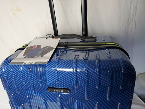 $200 Revo Rain 25" Hard Shell Expandable Spinner Suitcase Luggage TSA Lock Blue