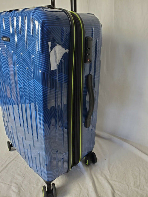 $200 Revo Rain 25" Hard Shell Expandable Spinner Suitcase Luggage TSA Lock Blue