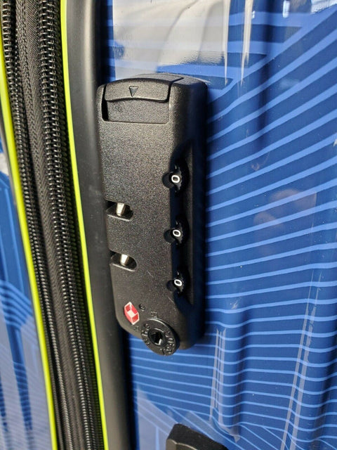$200 Revo Rain 25" Hard Shell Expandable Spinner Suitcase Luggage TSA Lock Blue