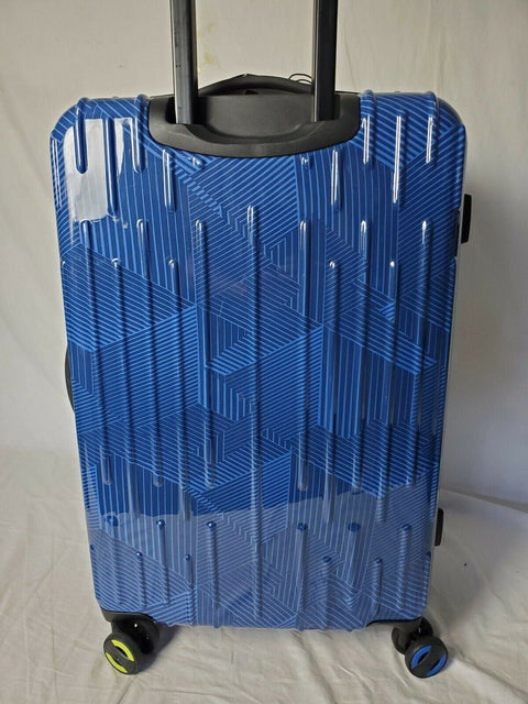 $200 Revo Rain 25" Hard Shell Expandable Spinner Suitcase Luggage TSA Lock Blue