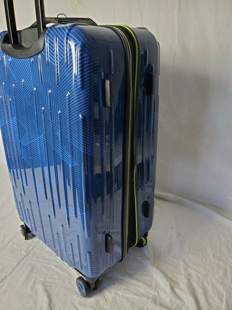 $200 Revo Rain 25" Hard Shell Expandable Spinner Suitcase Luggage TSA Lock Blue