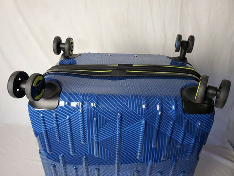 $200 Revo Rain 25" Hard Shell Expandable Spinner Suitcase Luggage TSA Lock Blue