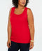 New Karen Scott Womens Sleeveless Square Neck Cotton Red Tank Blouse Top Plus 3X