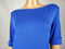 Karen Scott Women's Elbow Sleeve Boat -Neck Ultra Blue Cotton Blouse Top Plus 3X - evorr.com