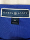 Karen Scott Women's Elbow Sleeve Boat -Neck Ultra Blue Cotton Blouse Top Plus 3X - evorr.com