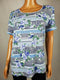 Karen Scott Women Short Sleeve Scoop Neck Blue Legend Flower Print Blouse Top XL - evorr.com