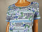 Karen Scott Women Short Sleeve Scoop Neck Blue Legend Flower Print Blouse Top XL - evorr.com