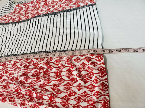 Style&Co Women Short Sleeve Scoop Neck White Stripe Red Print Blouse Top Plus 0X - evorr.com
