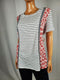 Style&Co Women Short Sleeve Scoop Neck White Striped Lace Blouse Top Plus 3X - evorr.com